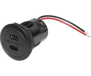 ProCar Double prise Power USB-C PD/QC EV sans LED max 2 x 30 W - Charge maximale : 3 A 12 ou 24 V/CC
