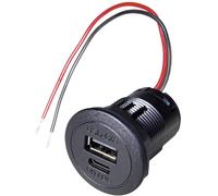 ProCar Power USB-C/A double prise PD/QC sans LED Charge de courant max=2.2 A 12 - 24 V/DC