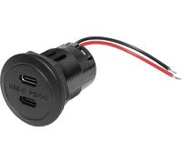 ProCar Power USB-C double prise PD/QC EV sans LED max. 2x 30 watts Charge de courant max=3 A 12 ou 24 V/DC