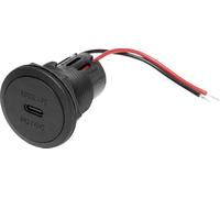 ProCar Power USB-C prise encastrée PD/QC sans LED max. 30 watts Charge de courant max=3 A 12 ou 24 V/DC