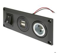 ProCar Prise de courant intégrée avec prise de courant USB-A double commutable + 1 prise de courant Charge de courant max=20 A 12 V, 24 V