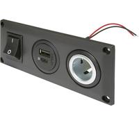ProCar Prise de courant intégrée avec prise de courant USB-C/A commutable + 1 prise de courant Charg