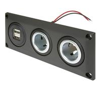 ProCar Prise de courant intégrée avec prise double USB-A + 2 prises de courant