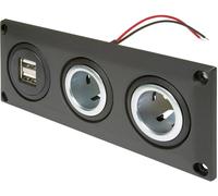 ProCar Prise de courant intégrée avec prise double USB-A + 2 prises de courant Charge de courant max=20 A 12 V, 24 V