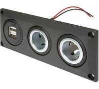 ProCar Prise de courant intégrée avec prise double USB-A + 2 prises de courant Charge de courant max=20 A 12 V, 24 V