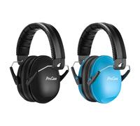 ProCase 2 Casque Anti Bruit Enfant, Casque Pliable Réglable Confortable, avec Une Atténuation de SNR 34dB, Serre-tête Souple pour Milieu Bruyant ou Stressant-Bleu Noir