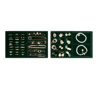 ProCase 2 Plateaux Bijoux, Rangement Bijoux Tiroir, Présentoir Separateur Bijoux, sans Perdre ou Abîmer, avec 1 Compartiment Bague et 20 Compartiments Ensemble- Emeraude