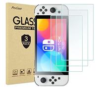 Procase 3 Verres Trempé pour Nintendo Switch OLED 2021, Film Protection Screen Protecteur, Anti Rayures Sans Bulles 0.33mm Épaisseur Dureté 9H