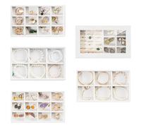 ProCase 5 Plateaux Bijoux Empilables avec Un Couvercle, Rangement Bijoux Tiroir, Présentoir Separateur Bijoux -Taille Moyenne, Blanc