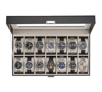 ProCase Boîte à Montres 14 Slots, Coffret Rangement Montres Grande Capacité, Couvercle Transparent Anti-Poussière, Protection et Présentation Élégante -Noir