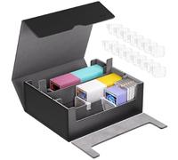 ProCase Boîte de Cartes 2700+ à Collectionner, Deck Box pour MTG/TCG/Yugioh/Toploader/Magnétiques/Sleeved/Sleeveless avec Fermeture Magnétique et Séparateurs Réglables Librement -NoirGris(3R)