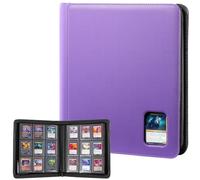 ProCase Classeur Toploader pour Cartes TCG, Binder Toploader pour 324 Pièces de Cartes de Sport/Pokémon/MTG/Lorcana 8,5 × 11 cm, Rangement Top Loader de Collection avec Fenêtre d’Affichage -Violet