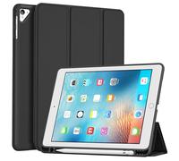 ProCase Coque avec Porte-Stylet pour iPad 6/5ème Génération 2018/2017, iPad Air 2/1, 9.7 Pouces, Nouvel Étui Amélioré, Housse de Protection Anti-Chute -Noir