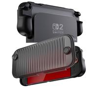ProCase Coque Dockable pour Nintendo Switch 2 2025, Housse de Protection Fine avec Poignée et Support Intégré pour Console Switch 2 7,9", Design Ergonomique et Joy-Con à Détachement Rapide -Noir