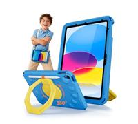 ProCase Coque Enfant Antichoc pour iPad 11" (A16)/10,9" 10ème Génération/iPad Air 11" M4 M3/M2/Air 5ème/Air 4ème Génération, Housse EVA avec Support Rotatif, Bandoulière et Porte-Stylet -Bleu