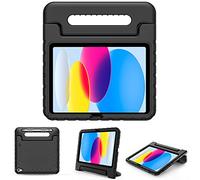 ProCase Coque Enfant Antichoc pour iPad 11 Pouces(A16) 2025, iPad 10ème Génération 10,9 Pouces 2022, Housse de Protection avec Porte-Stylet pour Enfant, en Silicone avec Poignée Transport-Noir
