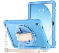 ProCase Coque Étui Antichoc pour Galaxy Tab A9 Plus / A9+ (SM-X210/X215/X216/X218) 11 Pouces 2023, Housse de Protection Antichute A9 Plus 11" Enfant ou Adulte très Résistant avec Bandoulière-Bleu
