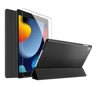 ProCase Coque + Flim d’ Écran pour iPad 10.2", iPad 9 2021, iPad 8 2020, iPad 7 2019, Étui Housse de Protection Anti-Chute, Rabat Magnétique Stable-Noir