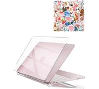 ProCase Coque MacBook Neo 13” 2026 Transparente, Protection MacBook Neo en PC Rigide, Fine et Légère avec Stickers Décoratifs Inclus -Stickers Rose