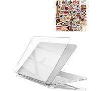 ProCase Coque MacBook Neo 13” 2026 Transparente, Protection MacBook Neo en PC Rigide, Fine et Légère avec Stickers Décoratifs Inclus -Stickers Brun Café
