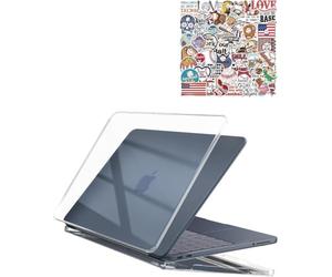 ProCase Coque MacBook Neo 13” 2026 Transparente, Protection MacBook Neo en PC Rigide, Fine et Légère avec Stickers Décoratifs Inclus -Stickers Bleu