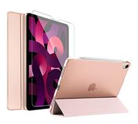 ProCase Coque pour Air 5 2022/Air 4 2020 + Verre Trempé, iPad 10.9 Pouces, Housse Étui de Protection avec Flim d’écran -Rose