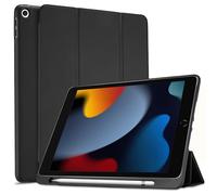 ProCase Coque pour iPad 10.2", iPad 9/8/7ème 2021/2020/2019, Housse Étui de Protection en TPU Souple Léger, avec Porte pour iPencil -Noir