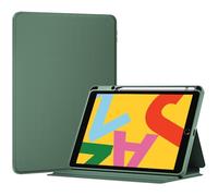 ProCase Coque pour iPad 10.2", iPad 9ème Génération 2021, iPad 8ème Génération 2020, iPad 7ème Génération 2019, Nouvel Étui Amélioré avec Porte-Stylet, Housse de Protection Complète -Vert