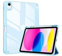 ProCase Coque pour iPad (A16) 11ème Génération 11" 2025 / iPad 10ème Génération 10,9" 2022 - avec Porte-Stylet, Arrière Translucide Rigide en PC, Auto-Réveil/Sommeil -Bleu Ciel