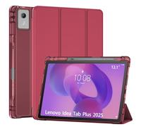 ProCase Coque pour Lenovo Idea Tab Plus 12.1" 2025, Housse de Protection Ultra-Fine avec Veille/Réveil Automatique pour Tablette Lenovo Idea Tab +, Porte-Stylet et Fermeture Magnétique -Rouge