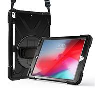 ProCase Étui Antichoc 10.5 Pouces pour iPad Air 3è/iPad Pro 2è, A2123/A2152/A2153/A2154/A1701/A1709, Enfant ou Adult Coque Robuste à Rotation de 360°avec Bandoulière Réglable-Noir