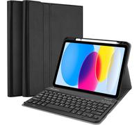 Procase Étui Clavier Français Azerty Pour Ipad 11 Pouces(A16) 2025, Ipad 10ème Génération 10,9 Pouces 2022, Housse De Protection + Clavier Sans Fil Détachable -Noir