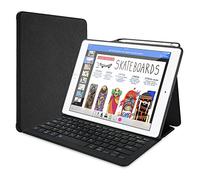ProCase Étui Clavier QWERTY pour iPad Pro 12.9" 2017/2015, 1ère ou 2e génération, avec Porte de Apple Pencil, Coque Housse de Protection avec Clavier sans Fil-Noir