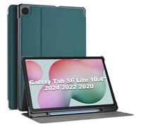 ProCase Étui Coque pour Galaxy Tab S6 Lite 10.4＂SM-P613/ P619 2022, SM-P610/P615 2020, Étui Housse de Protection Anti-Chute, Rabat Magnétique Stable-Bleu Canard
