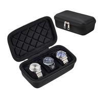 ProCase Étui de Voyage pour Montres à 3 Compartiments, Boîte de Rangement Portable, Organisateur de Voyage pour Femmes et Hommes -Noir