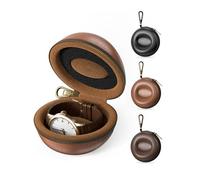 ProCase Étui Montre, Boîte Montre Voyage Portable 1 Montre - Marron | Avec Mousqueton et Éponge, Rangement pour Montres-Bracelets et Smartwatch jusqu'à 50mm