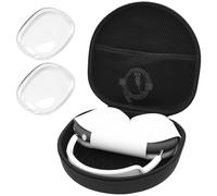 ProCase Étui pour AirPods Max/Max 2, Coque EVA Rigide - Noir Clear | Avec Housse Silicone, Doublure Douce et Poche Filet pour Accessoires, Antichoc, pour Voyage et Rangement Quotidien
