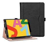 ProCase Étui pour iPad 10.2", iPad 9 2021, iPad 8 2020, iPad 7 2019, A2602 A2603 A2604 A2605 A2270 A2428 A2429 A2430 A2197 A2198 A2200, Étui Housse en Cuir PU Case de Protection Smart Cover-Noir