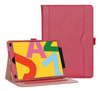 Procase Étui pour iPad 10.2", iPad 9 2021, iPad 8 2020, iPad 7 2019, A2602 A2603 A2604 A2605 A2270 A2428 A2429 A2430 A2197 A2198 A2200, Étui Housse en Cuir PU Case de Protection Smart Cover-Rouge