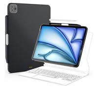 ProCase Étui pour iPad Air 11 Pouces (M3) 2025/(M2) 2024, iPad Air 10.9 Pouces 5ème 2022/ 4ème 2020, Fonctionne avec Magic Keyboard, avec Porte-Stylet(Clavier Pas Inclus) -Noir