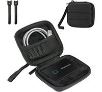 ProCase Étui pour Samsung T7/ T7 Touch Portable SSD USB 3.2, Housse de Protection en EVA pour Disque Dur Externe (500 Go/1 to/2 to) AVCE Organisateur de Câbles-Noir