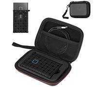 ProCase Étui pour SSD Samsung T7 / T7 Touch avec Pochette en Silicone, Housse de Voyage pour Portable SSD Externe, Boîtier de Protection pour Disque Dur Samsung, Coque Rigide avec Poche Filet -Noir
