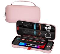 ProCase Étui Rigide Transport pour Nintendo Switch 2 avec 24 Emplacements pour Cartes de Jeu, Housse Coque Voyage de Protection pour Console Joy-Con et Accessoires -Rose