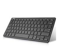 ProCase Mini Clavier QWERTY USA sans Fil, Compatible pour Tous Les Tablettes, Ordinateurs ou Téléphones(Android, Windows ou iOS), Portable, Fin et Léger, Portée de 10 Mètres, Touches Bien Espacées