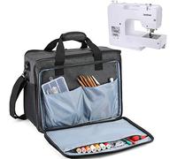 ProCase Sac Machine à Coudre, Sac Rangement Très Résistant, Fond Renforcé, 4 Pieds de Sac en Silicone, 10 Poches pour Singer, Janome, Brother, Jaguar, Silver, Uten, Alfa, Elna, Proline-Gris foncé