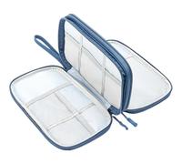 Procase Sac Rangement Cable à 3 Couches, Pochette Cable Voyage Portable, Organisateur Accessoires Électronique pour Chargeurs, Banques d'alimentation, Adaptateurs, Disque Dur Externe -Marine
