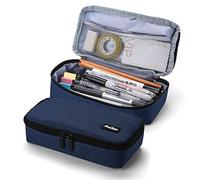 Procase Single Trousse Scolaire Compacte, Plumier Durable et Anti-Salissant, Garçon ou Fille, Étudiant ou Écolier, École, Collège ou Bureau-Marine