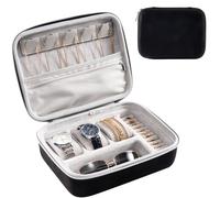 ProCase Trousse Bijoux Voyage pour Homme, Pochette Bijoux en EVA Dur, Mallette Bijoux -M, Noir Gris