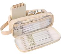 Procase Trousse Scolaire 2 Compartiment, Trousse Rigide Antichoc Multi Poches, Durable Et Anti-Salissant, Garçon Ou Fille, Étudiant Ou Écolier