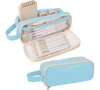 Procase Trousse Scolaire 2 Compartiment, Trousse Rigide Antichoc Multi Poches, Durable Et Anti-Salissant, Garçon Ou Fille, Étudiant Ou Écolier